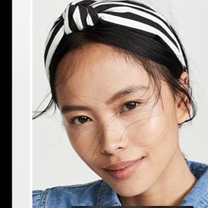 Lele Sadoughi black and white Striped Headband never worn comes with bag